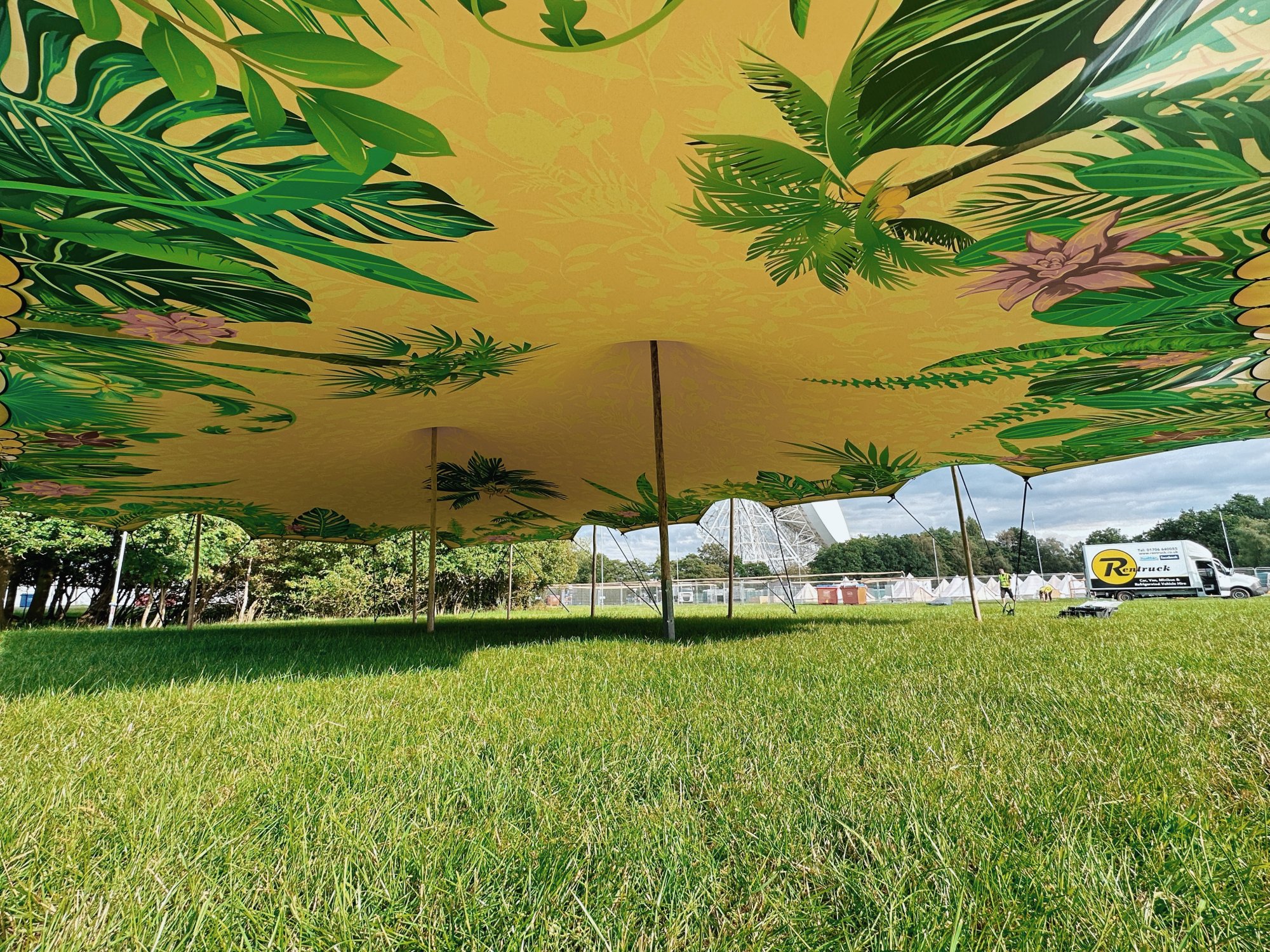 Large tent with floral design